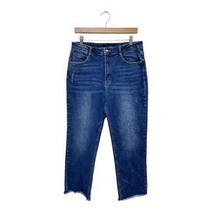 RISEN | High Rise Raw Hem Stretch Denim Women’s‎ Jeans 32 Size 15